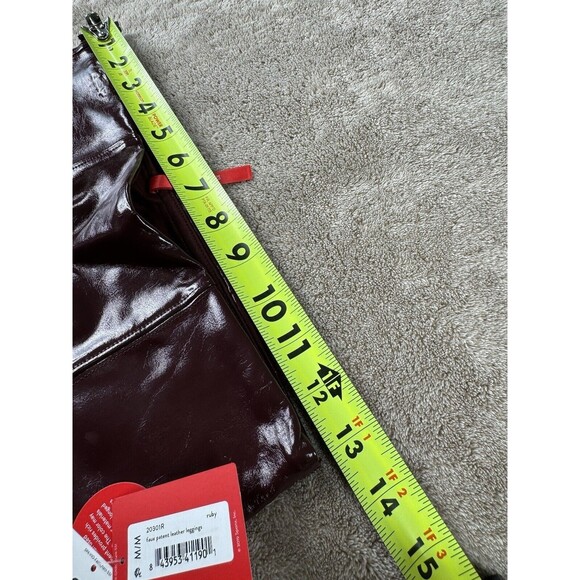 Spanx Faux Patent Leather Leggings in Ruby Red Size Medium Retail $128 NWT - Picture 7 of 16
